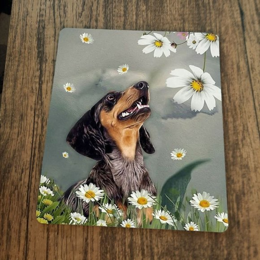 Dachshund Weiner Dog in Flowers‎ Mouse Pad